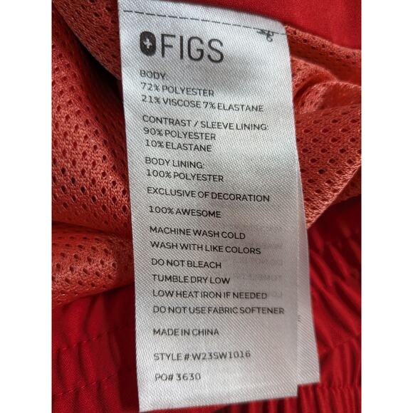 FIGS Jacket Womens Size XS Red Full Zip Technical Collection Mesh Lined Pockets - Picture 4 of 4